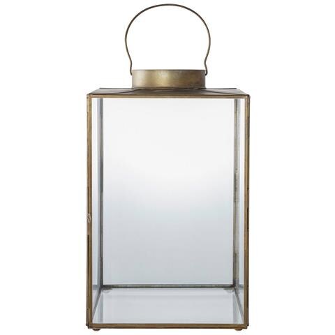 Lanterna Mohali - Ottone - Vetro - 24,5x24,5x42 Cm - Foto 1