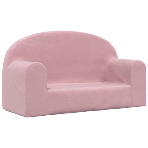 Divano per Bambini a 2 Posti Rosa in Morbido Peluche - Foto 1