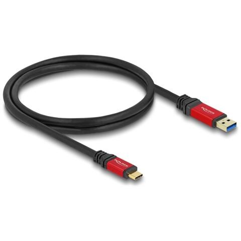 Cavo USB 10 Gbps USB Tipo-A maschio per USB Type-C maschio 1 m metallo rosso - Foto 1