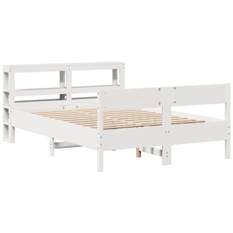 Letto Senza Materasso Bianco 150x200 Cm Legno Massello Di Pino - Foto 3