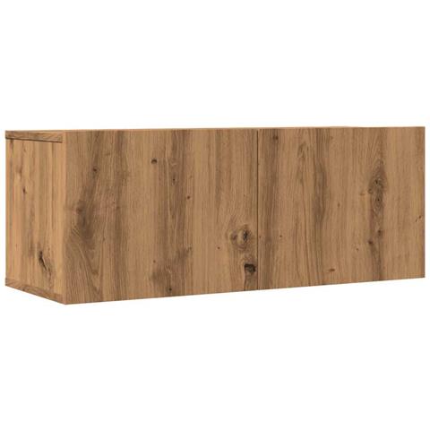 Mobili Tv A Parete 2pz Rovere Artigianale 80x30x30 Cm - Foto 2