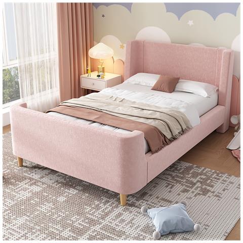 Letto Contenitore  Letto Imbottito Letto Per Bambini ,letto Singolo Letto A Castello, 90 X 200 Cm, Per Bambini E Bambine, Rosa,senza Materasso - Foto 1