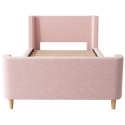 Letto Contenitore  Letto Imbottito Letto Per Bambini ,letto Singolo Letto A Castello, 90 X 200 Cm, Per Bambini E Bambine, Rosa,senza Materasso - Foto 4