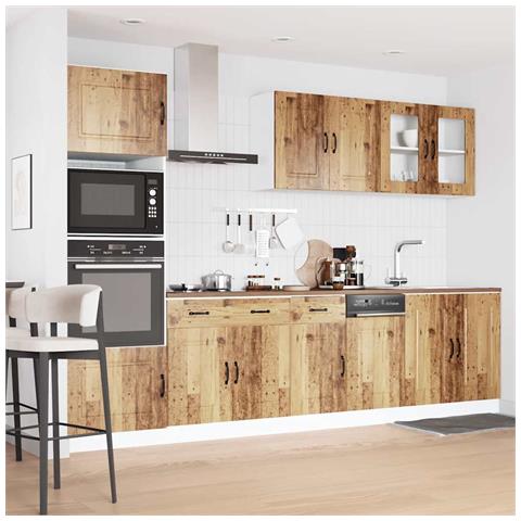Set Mobili Da Cucina 7 Pz Kalmar Legno Vecchio In Truciolato - Foto 3