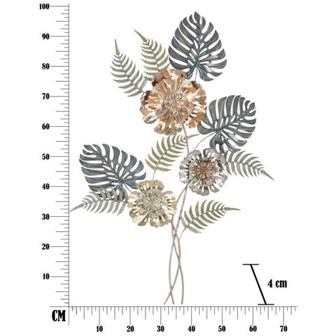 Decorazione In Metallo 3d Foglia 19 - Multicolore - Metallo - 66x4x98 Cm - Foto 7