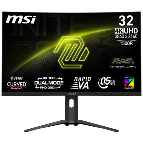 Monitor 31,5" LCD VA Curvo Gaming MAG 321CUPDF 4K Ultra HD 3840 x 2160 Pixels Tempo di Risposta 0.5 ms Frequenza di Aggiornamento 160 (Hz) - Foto 1