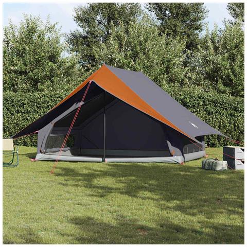 Tenda Familiare A-Frame 7-Persone Grigia e Arancione Impermeabile - Foto 2