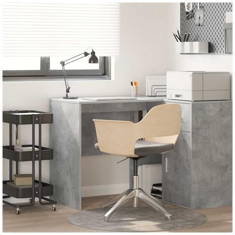 Scrivania Grigio cemento Legno composito Compatta Storage - Foto 2