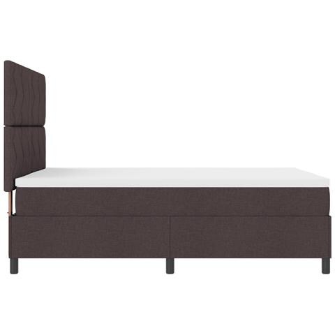 Letto con Rete a Molle e Materasso Grigio Scuro 160x200 cm in Tessuto - Foto 9