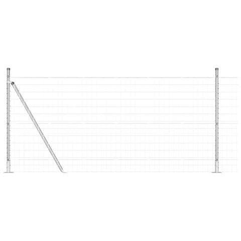 Recinzione Euro con 7 Pali Flangiati 1x10 m Acciaio Zincato - Foto 1