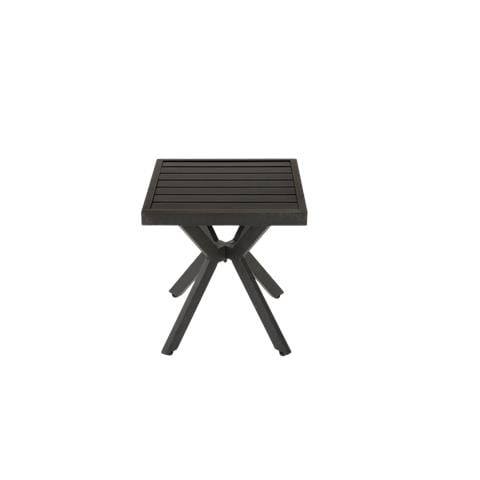 Tavolino Quadrato In Alluminio Per Patio, Cortile, Piscina, Compagno Interno, Facile Manutenzione E Resistente Agli Agenti Atmosferici, Marrone Scuro - Foto 2