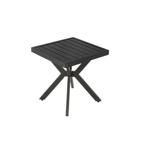 Tavolino Quadrato In Alluminio Per Patio, Cortile, Piscina, Compagno Interno, Facile Manutenzione E Resistente Agli Agenti Atmosferici, Marrone Scuro - Foto 4