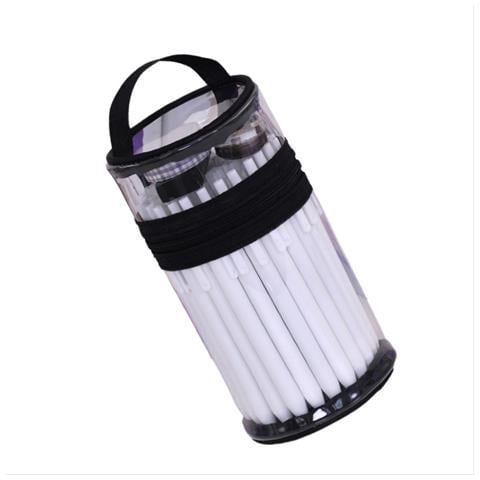 Astuccio Cilindrico Trasparente - Porta Penne A Scomparsa Black - Foto 4