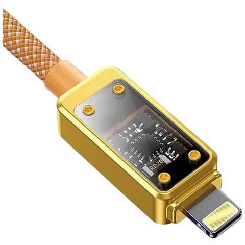 Cavo Usb-c Lightning 20w 1m Serie Vanguard Display Led Ultra Veloce, Oro - Foto 5