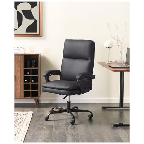 Poltrona Da Scrivania Serene Pelle Sintetica Nero - Foto 1
