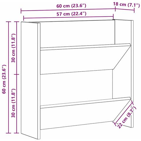 Armadi per scarpe da muro Altro Legno antico Legno multistrato - Foto 9
