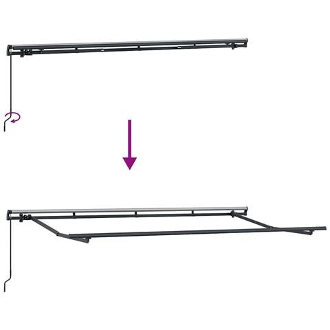 Tenda Retrattile Borgogna 350 x 200 cm Poliestere e Alluminio - Foto 9