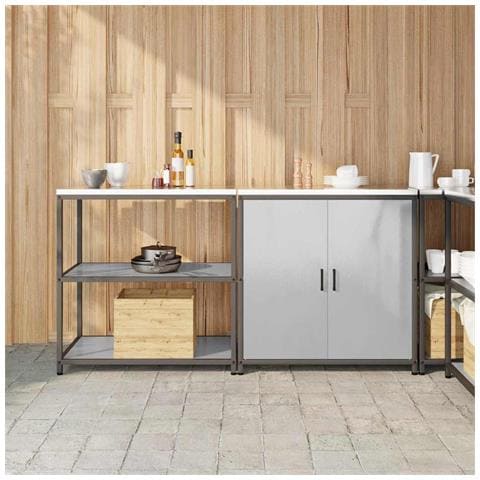 Set di Stoccaggio per Cucina 2 pcs Argento 180 x 50 x 92 cm - Foto 2