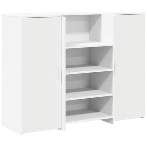 Banco Reception Bianco 135x50x103,5 cm in Legno Multistrato - Foto 1