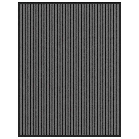Tappetino Striped Nero e Grigio 80 x 120 cm Polipropilene, PVC - Foto 1