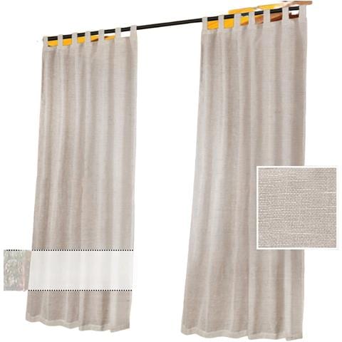 Set Di 2 Tende Da Esterno Effetto Lino Con Passanti - Filtraggio Luce E Protezione Privacy L - Foto 1