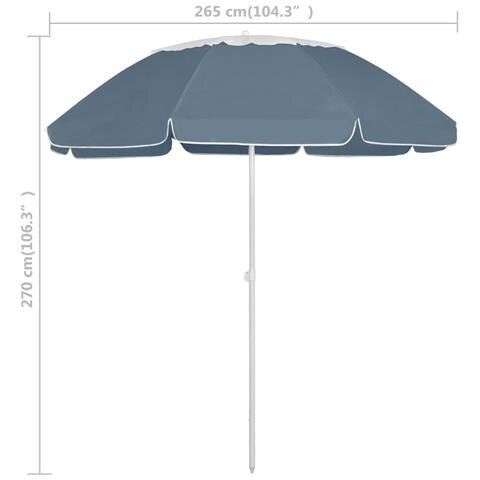 Ombrellone Da Spiaggia Blu 300 Cm - Foto 7