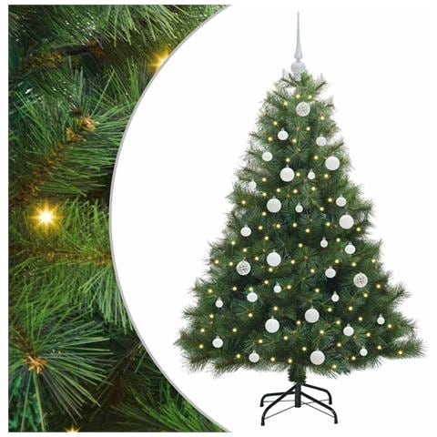 Albero di Natale artificiale con 150 LED Verde 150 cm PE e PVC - Foto 1