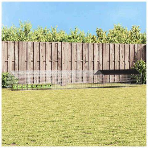 Gabbia per Conigli Argento 400 x 78 x 78 cm Acciaio zincato - Foto 2