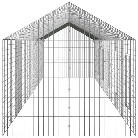 Gabbia per Conigli Argento 400 x 78 x 78 cm Acciaio zincato - Foto 9