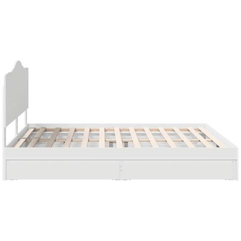Letto con Contenitore Bianco 200 x 200 cm Legno multistrato - Foto 9