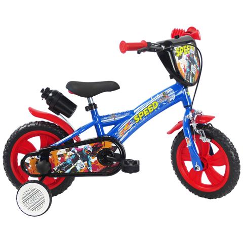 Sch Speed 12'' - Bicicletta Per Bambini (3-5 Anni), Ruote 12'', Telaio Acciaio, Con Accessori - Colore Blu - Foto 1