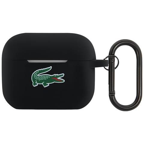 Custodia In Silicone Per Airpods Pro 2 Con Moschettone, Nero - Foto 1