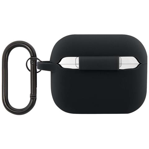 Custodia In Silicone Per Airpods Pro 2 Con Moschettone, Nero - Foto 2