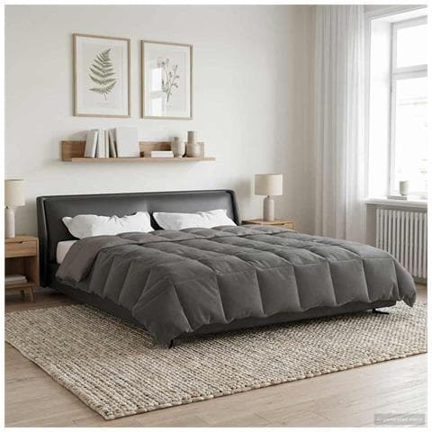 Piumone Completo Annuale Grigio chiaro 220 x 240 cm Microfibra - Foto 2