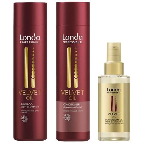 Set Londa Velvet Oil: Shampoo 250 Ml + Balsamo 250 Ml + Olio 100 Ml - Foto 1