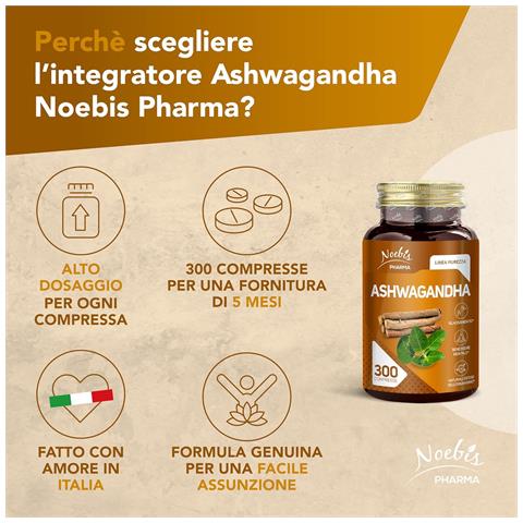 Ashwagandha 300 Compresse - Estratto di Radice - Tono, Energia ed Equilibrio Quotidiano (Confezione quadrupla) - Foto 2