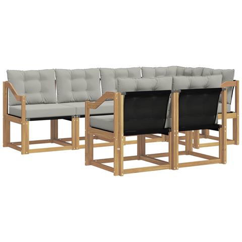 Set di divani da esterno 7 pcs Bianco e Grigio Chiaro - Foto 1