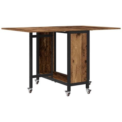 Tavolo da pranzo pieghevole con ruote 130 x 80 x 76,5 cm - Foto 1