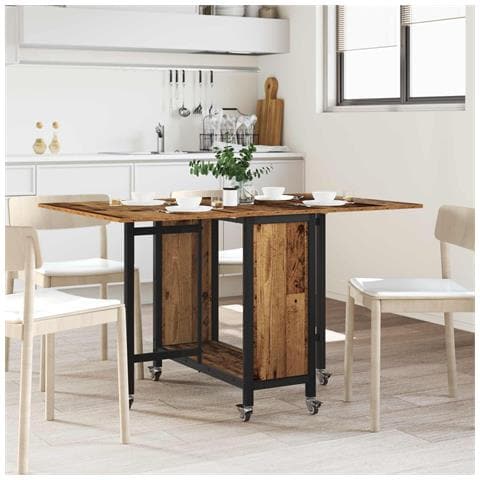 Tavolo da pranzo pieghevole con ruote 130 x 80 x 76,5 cm - Foto 2