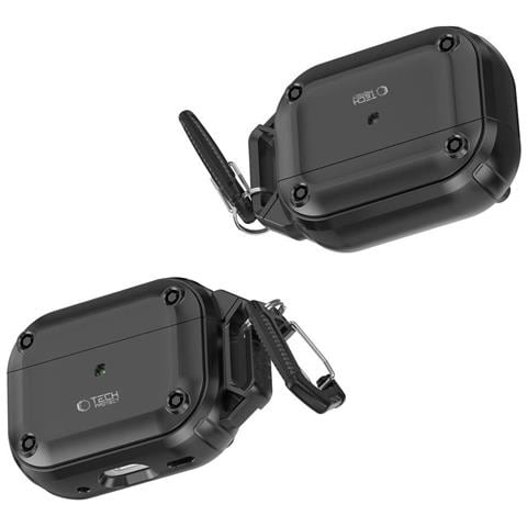 Custodia Con Moschettone Per Apple Airpods Pro 1 / 2“ - Nera - Foto 3