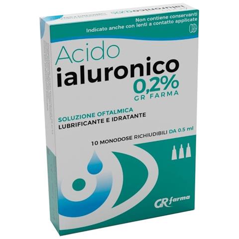 Soluzione Oftalmica Lubrificante e Idratante Acido Ialuronico 0,2% 10 Monodose Richiudibili da 0,5 ml - Foto 1