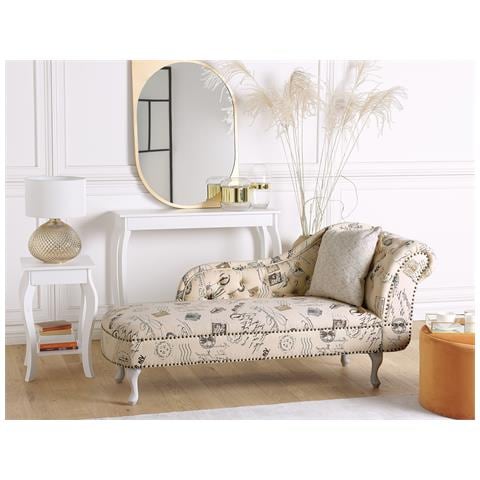 Chaise Longue Destra Tesstuto Stampato Beige Nimes - Foto 16