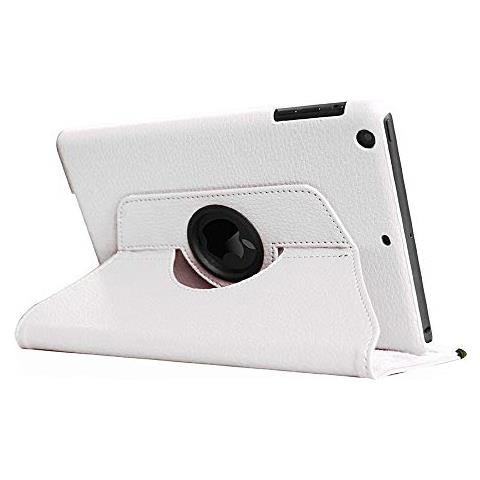 Custodia Per Apple Ipad Mini 1/2 / 3 Smart 360° Gradi Di Rotazione Cover Supporto Protezione Case Auto Sveglia / sonno | Colore Bianco - Foto 2