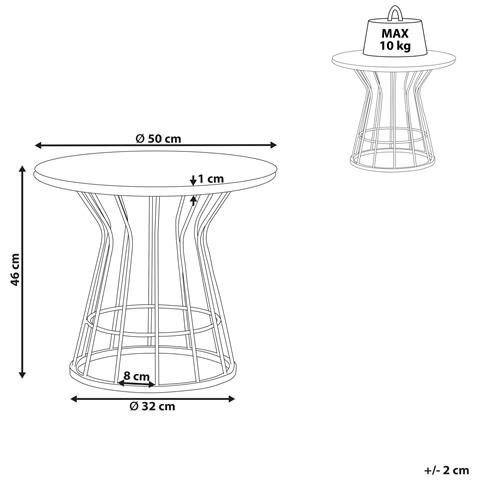 Tavolino Da Caffè Oro Con Effetto Marmo Concan - Foto 13