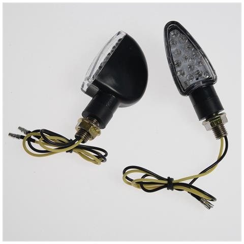 Coppia Indicatori Direzione Frecce Moto Led Universali Sport Naked Nero - Foto 1