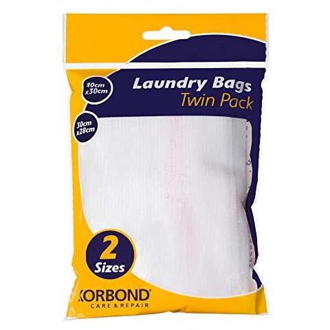 Borse Twin Pack Lavanderia Anti-snag Mesh Con Zip Sicure Per Luso In Lavatrici E Asciugatrice - Due Taglie-10 Centimetri X 30cm E 28 Centimetri X 30cm - Delicati Protect Calze Biancheria Intima Bianco - Foto 1