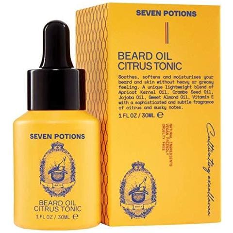 Sette Pozioni Premium Barba Olio Per Gli Uomini - Olio Di Jojoba Barba Softener A Nutrire La Pelle Capelli E Barba Arresto Itch - All-natural Vegan Cruelty Free - Citrus Tonic Profumo (30 Ml) - Foto 1