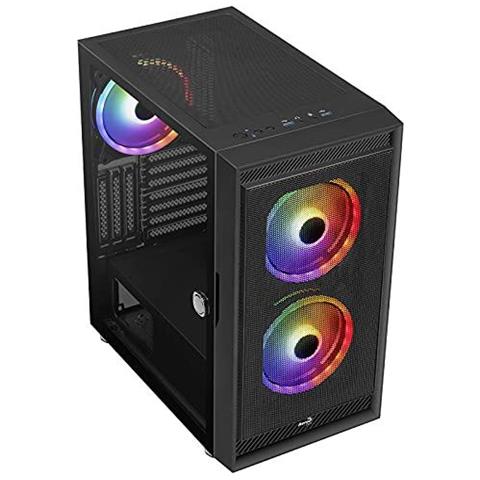 Case Aerocool PGS Midi Tower micro ATX, ATX, Mini ITX 2 Porte USB 3.2 Colore Nero (Finestrato) - Foto 2