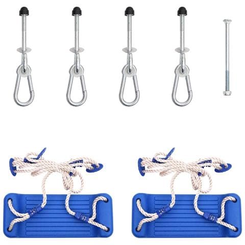 Seggiolini Per Altalena Con Corde 2 Pz Blu 37x15 Cm Polietilene - Foto 1