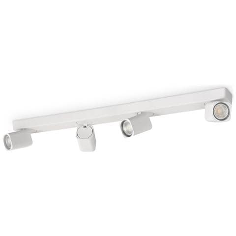Spot Contemporaneo Rudy Alluminio Bianco 4 Luci Gu10 35w 3000k Ip20 - Foto 1